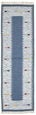 Tapis de couloir Tapis Kelim - Tendance - 250 x 80 cm - bleu