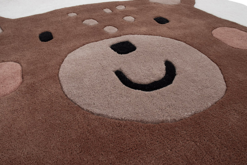 Visage d'Ours Tapis Enfant Rond