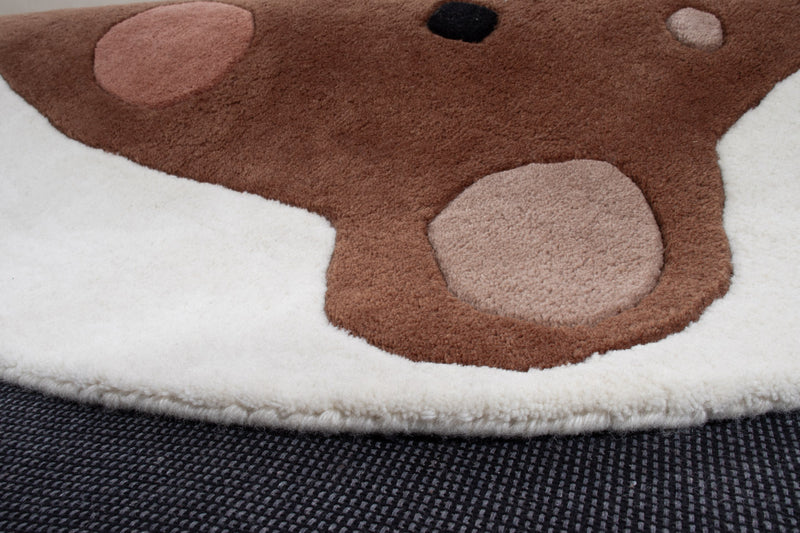 Visage d'Ours Tapis Enfant Rond