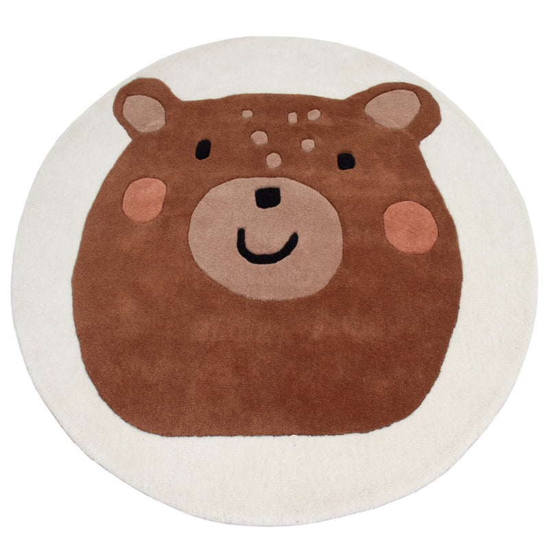 Visage d'Ours Tapis Enfant Rond