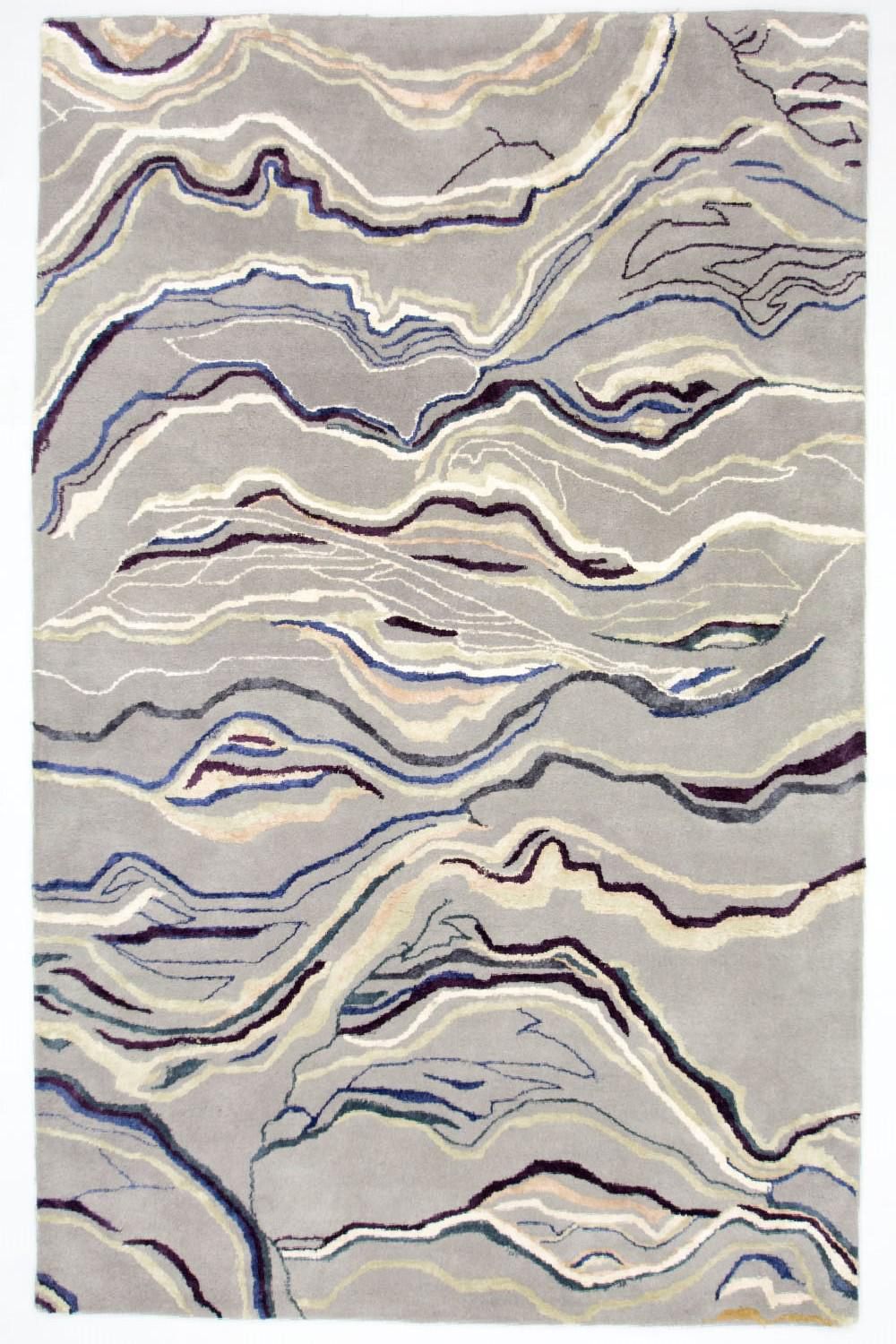 Tapis design - 243 x 153 cm - argent