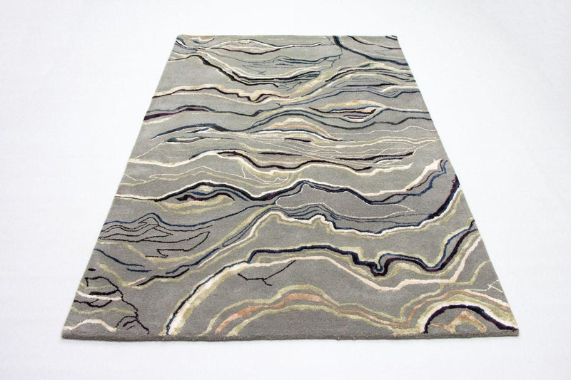 Tapis design - 243 x 153 cm - argent