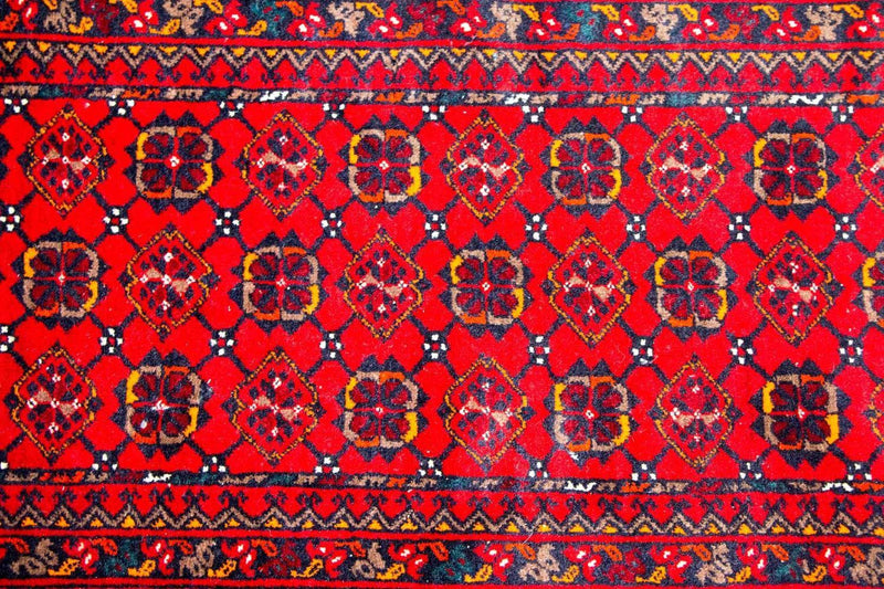 Tapis de couloir Tapis afghan - Boukhara - 257 x 83 cm - rouge