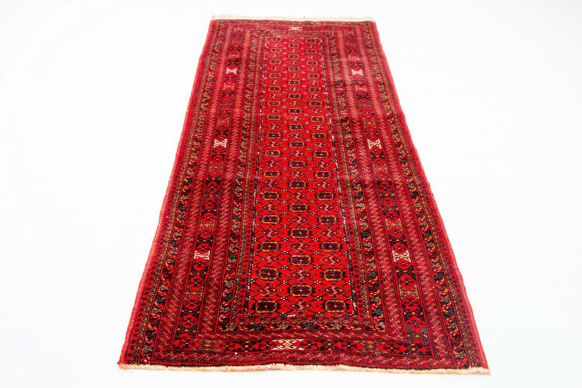Tapis de couloir Tapis afghan - Boukhara - 257 x 83 cm - rouge