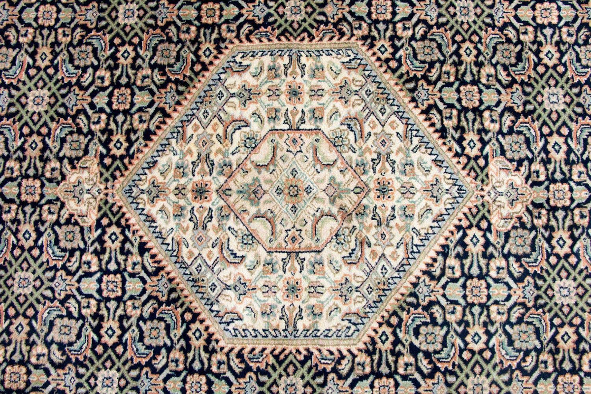 Tapis persan - Bidjar - 248 x 196 cm - bleu foncé