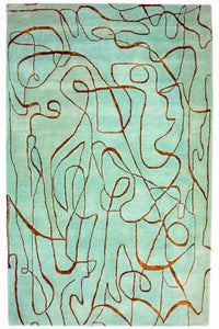 Tapis design - 246 x 154 cm - turquoise