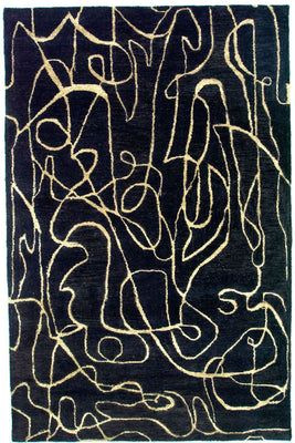 Tapis design - 243 x 154 cm - bleu