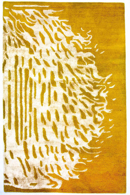 Tapis design - 242 x 154 cm - jaune moutarde