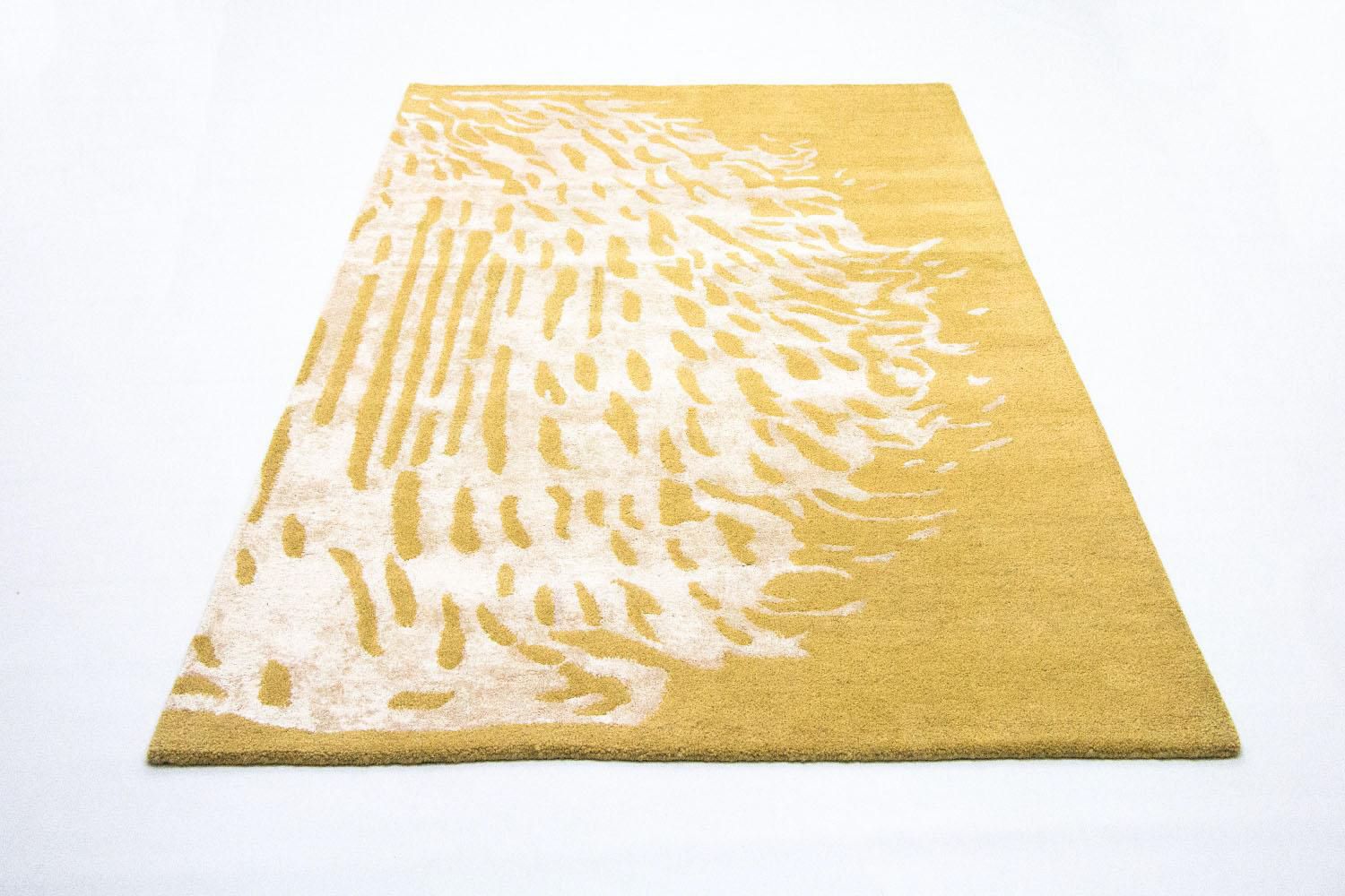 Tapis design - 242 x 154 cm - jaune moutarde