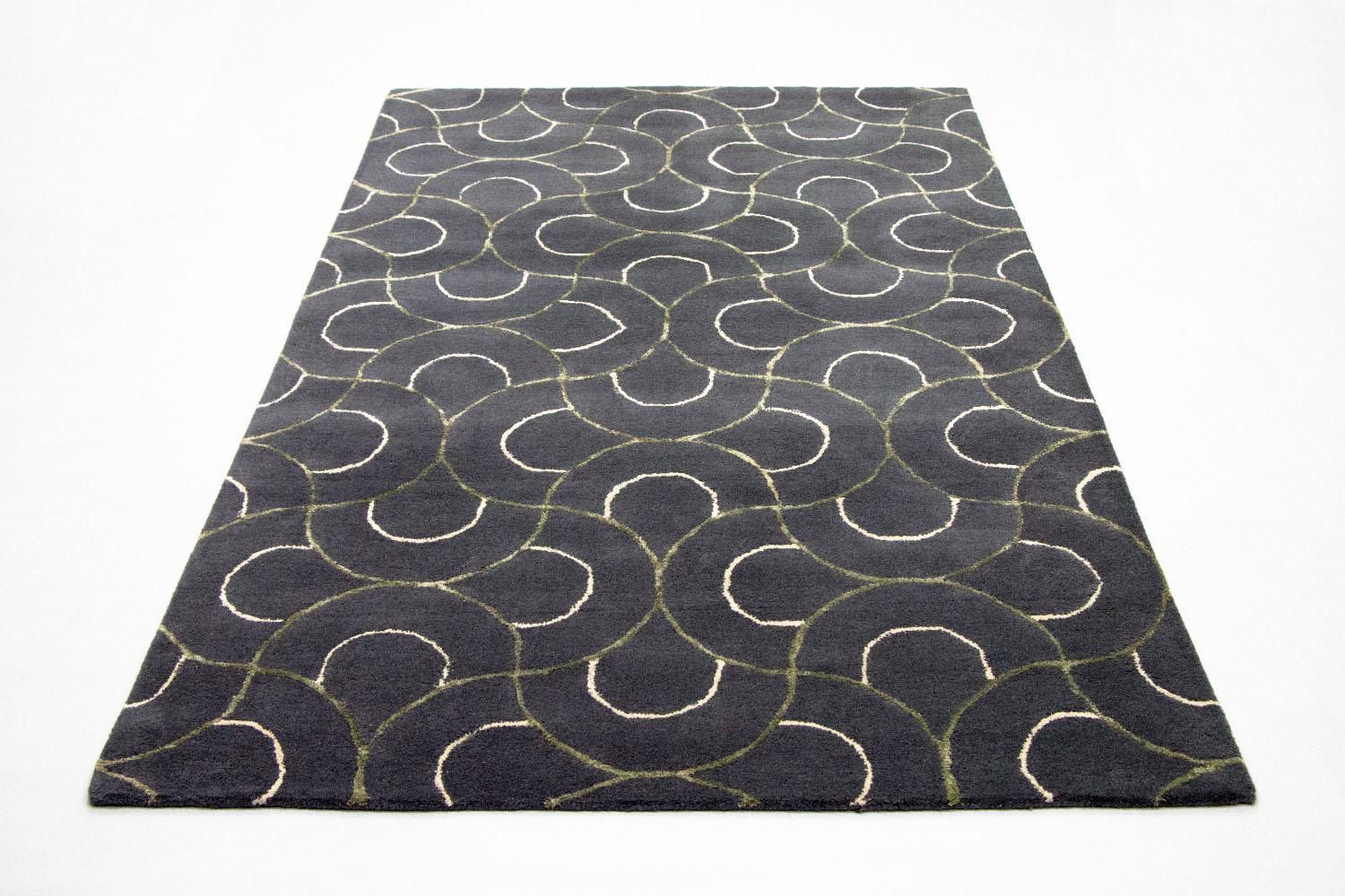 Tapis design - 242 x 152 cm - bleu