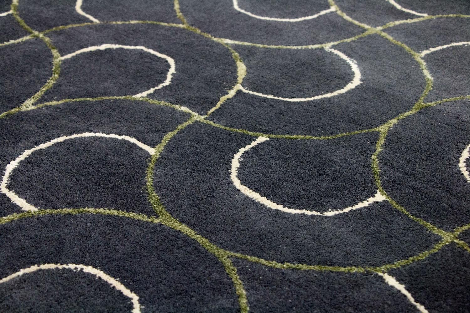 Tapis design - 242 x 152 cm - bleu