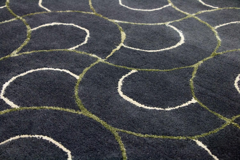 Tapis design - 242 x 152 cm - bleu