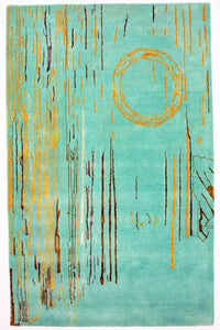 Tapis design - 244 x 154 cm - turquoise