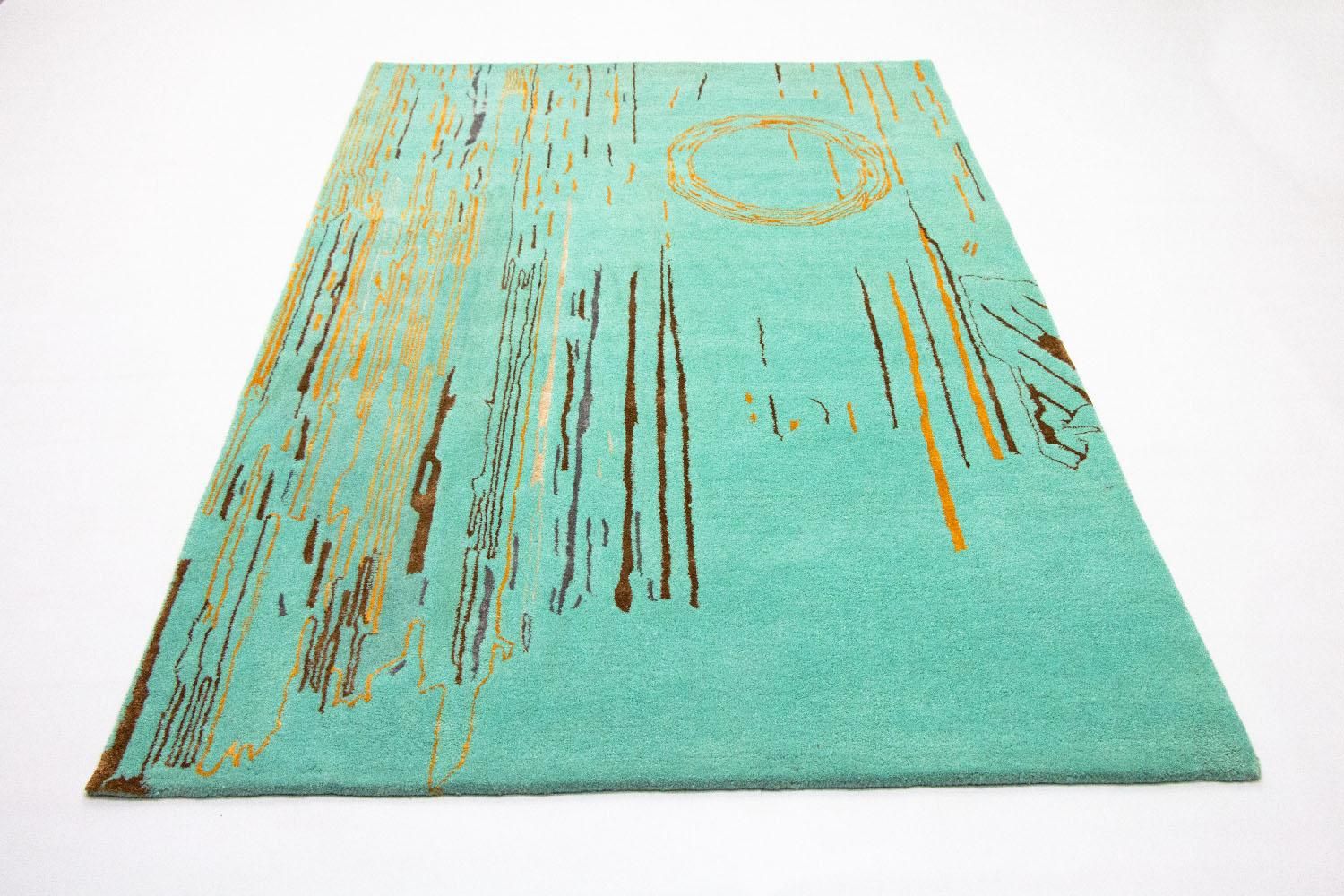 Tapis design - 244 x 154 cm - turquoise