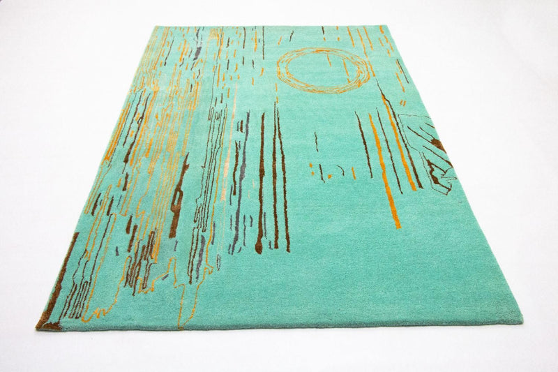 Tapis design - 244 x 154 cm - turquoise