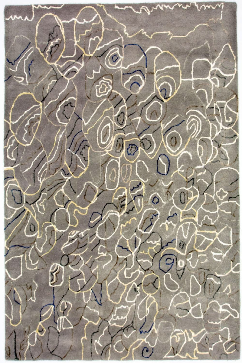Tapis design - 243 x 155 cm - argent