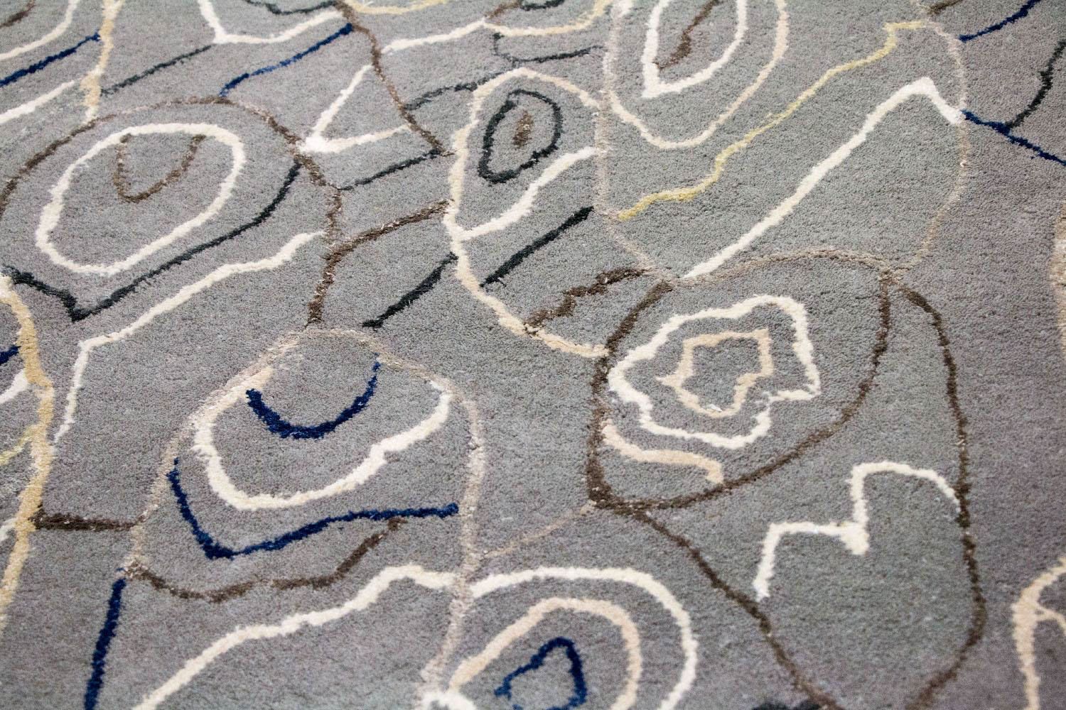 Tapis design - 243 x 155 cm - argent