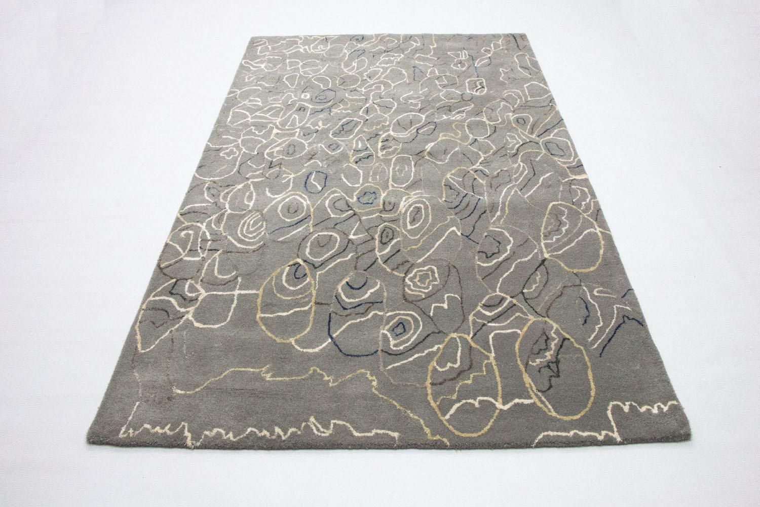 Tapis design - 243 x 155 cm - argent