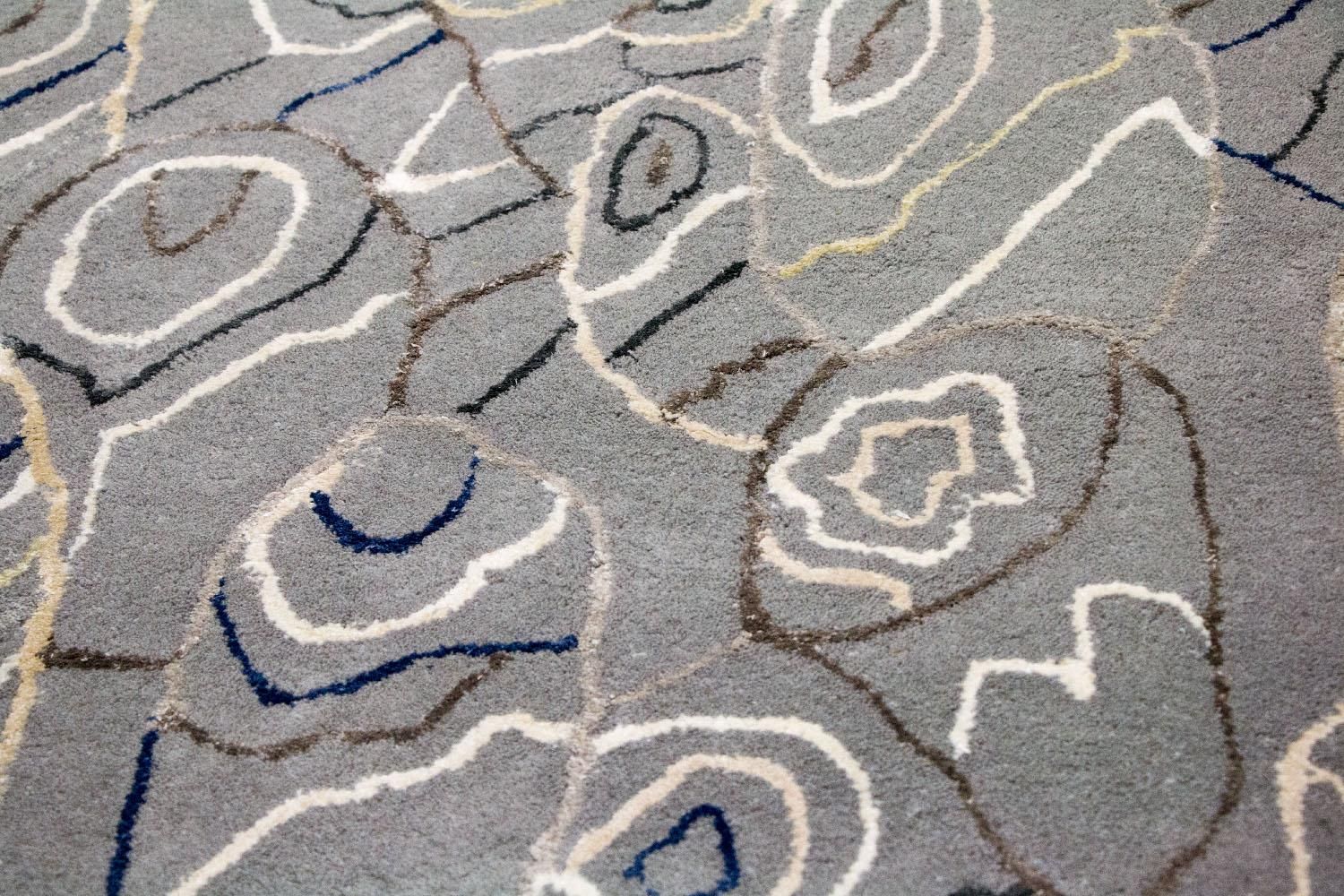 Tapis design - 243 x 155 cm - argent