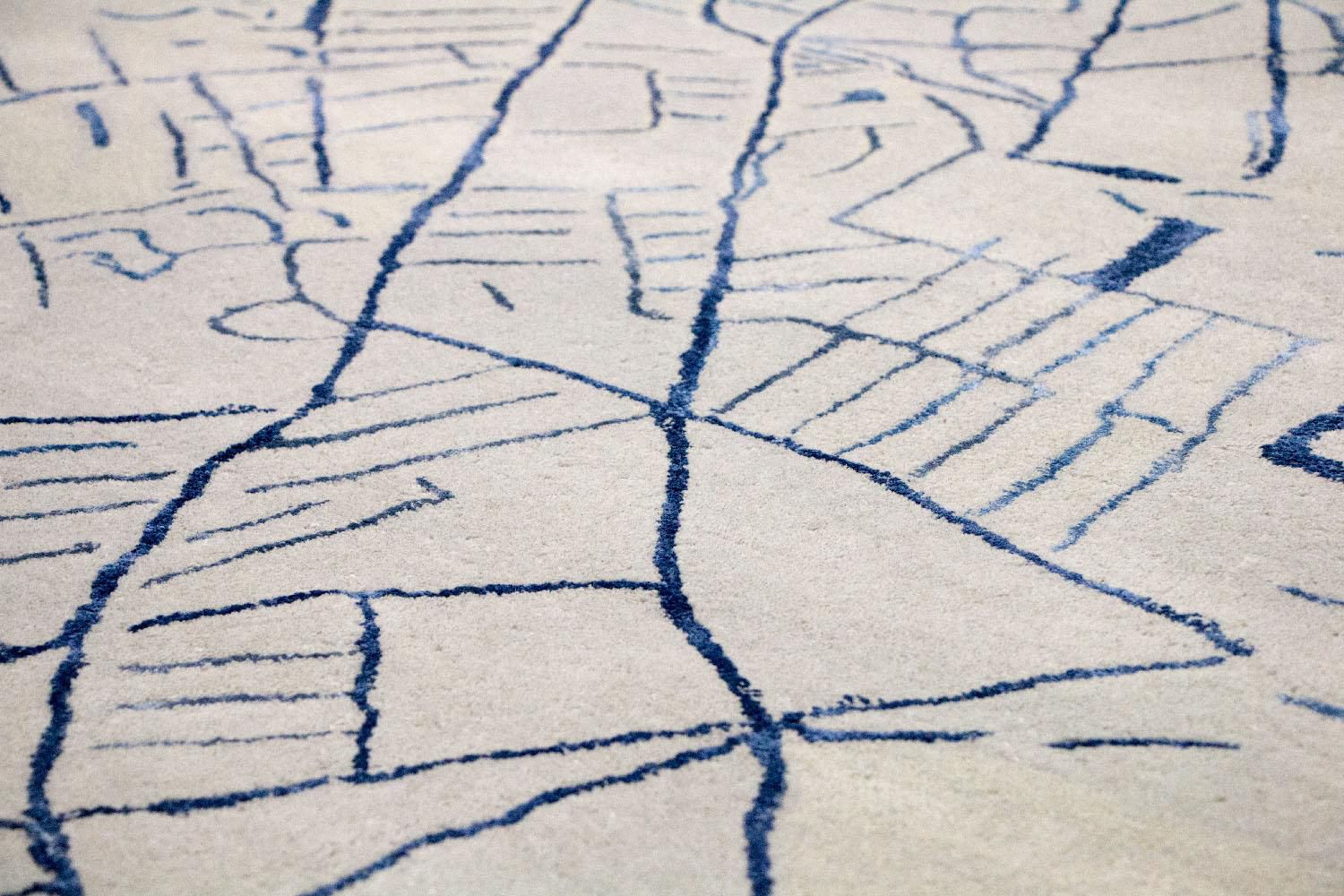 Tapis design - 241 x 153 cm - argent