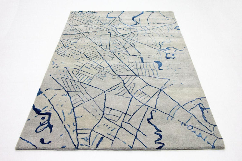 Tapis design - 241 x 153 cm - argent