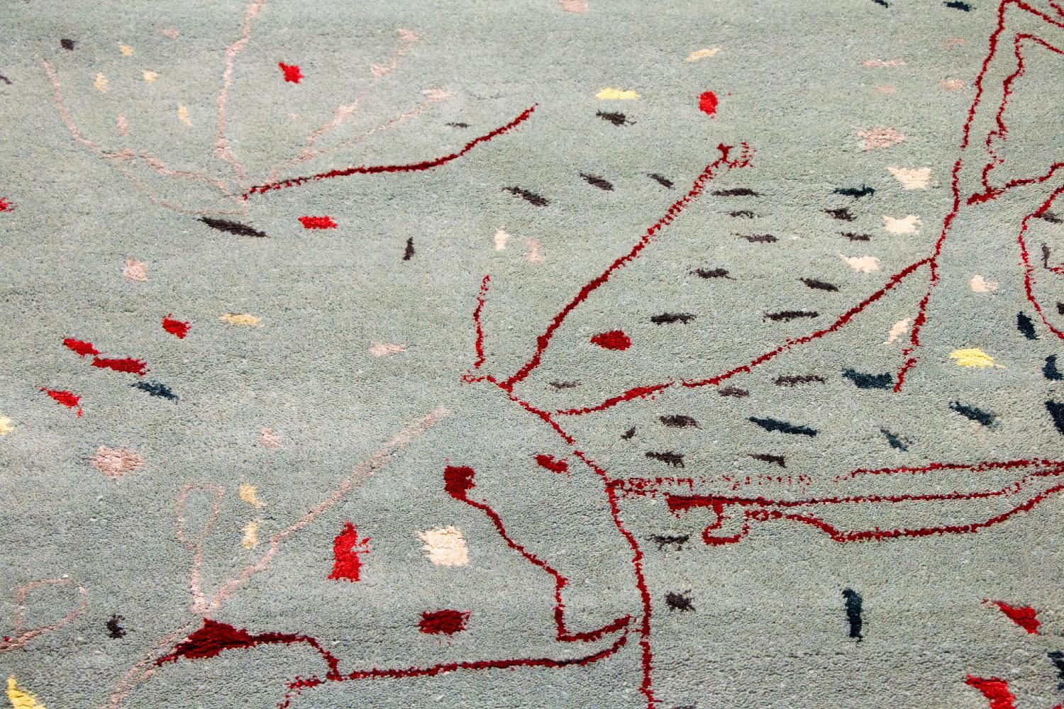 Tapis design - 243 x 156 cm - bleu clair