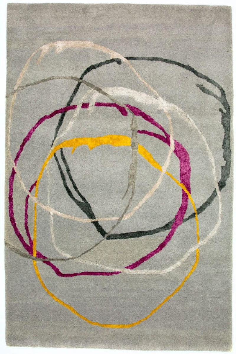 Tapis design - 243 x 153 cm - argent