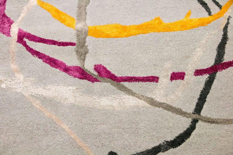 Tapis design - 243 x 153 cm - argent