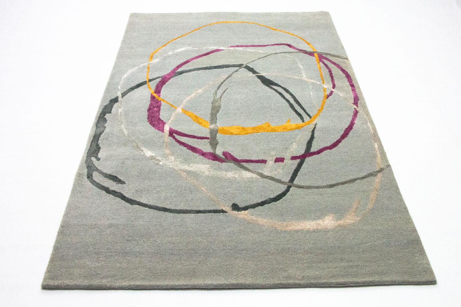 Tapis design - 243 x 153 cm - argent