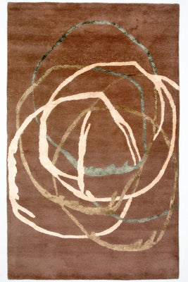 Tapis design - 244 x 152 cm - marron