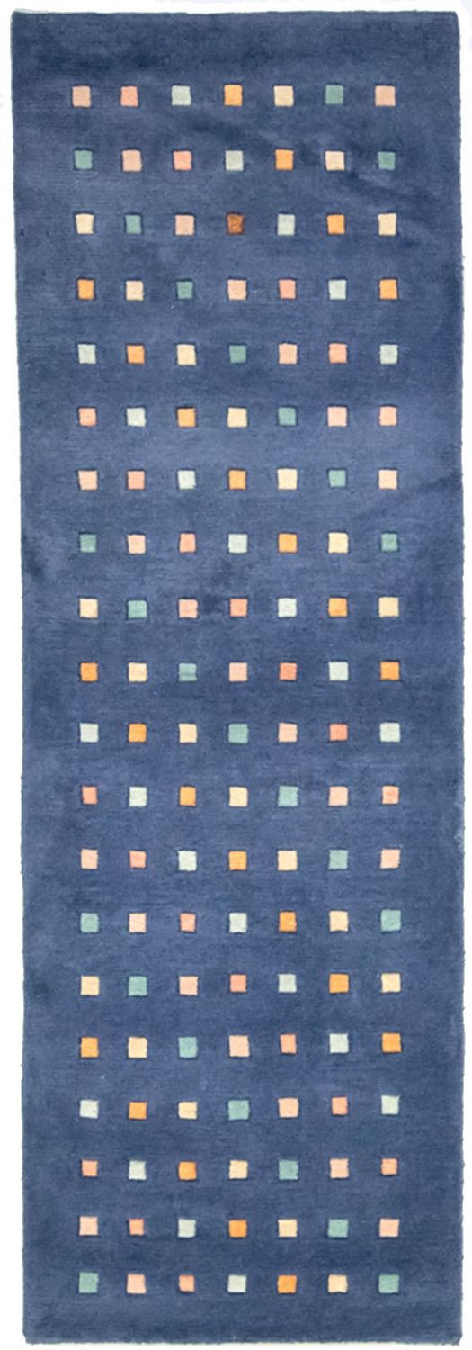 Tapis de couloir Tapis Népalais - 240 x 80 cm - bleu foncé