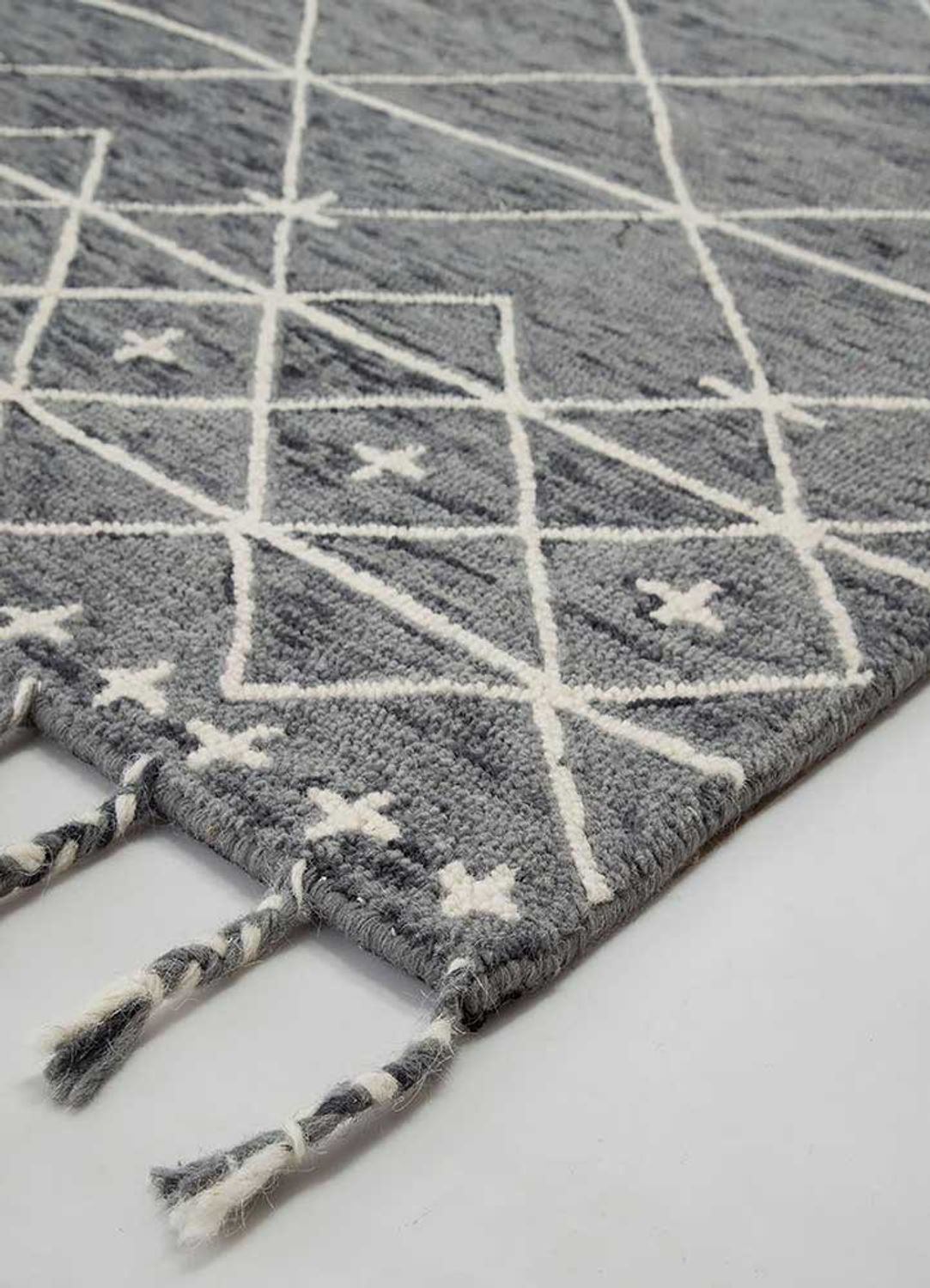 Tapis en laine - 240 x 150 cm - gris foncé