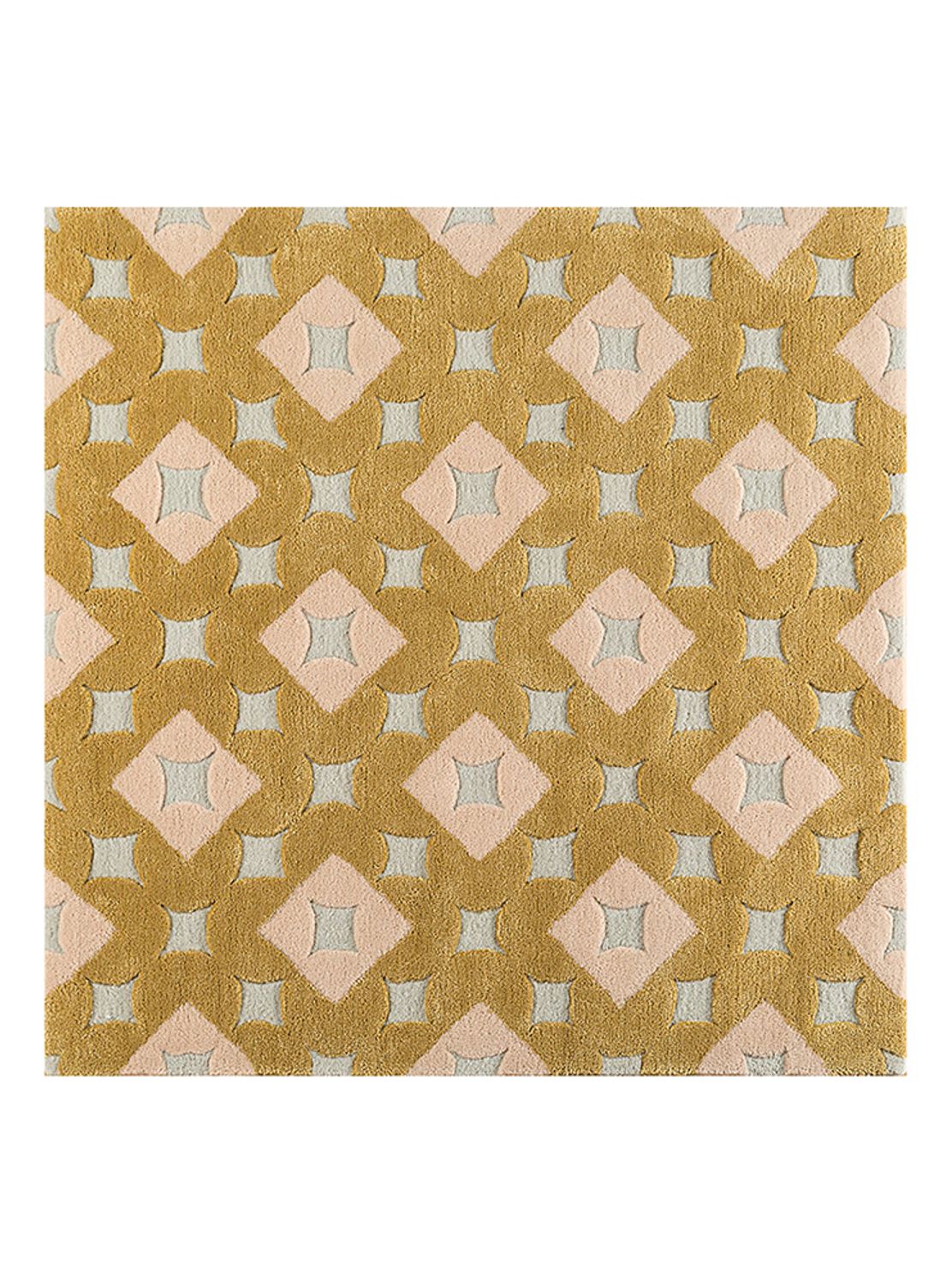 Tapis en laine carré  - 180 x 180 cm - or