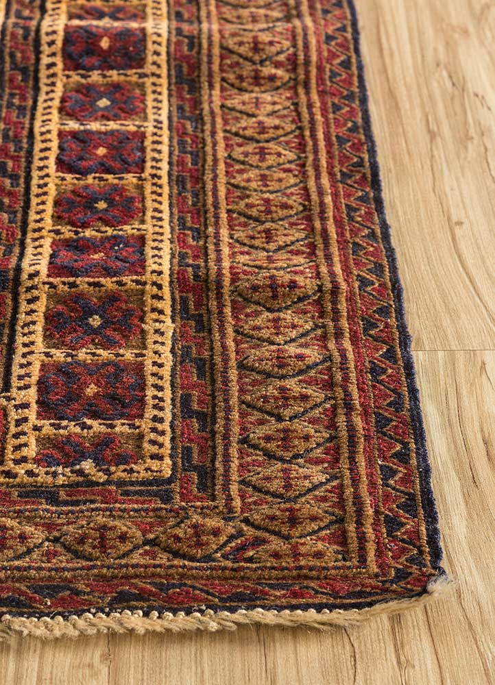 Tapis en laine carré  - 120 x 120 cm - or