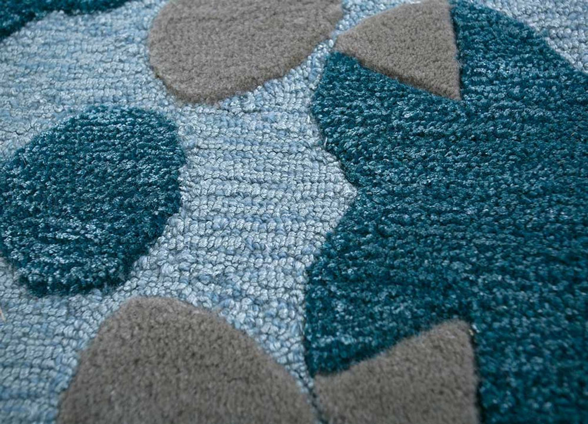 Tapis en laine - 240 x 170 cm - bleu