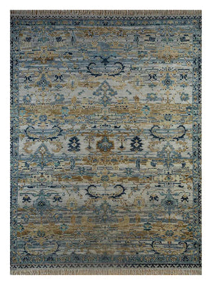 Tapis en laine - 300 x 240 cm - bleu de mer