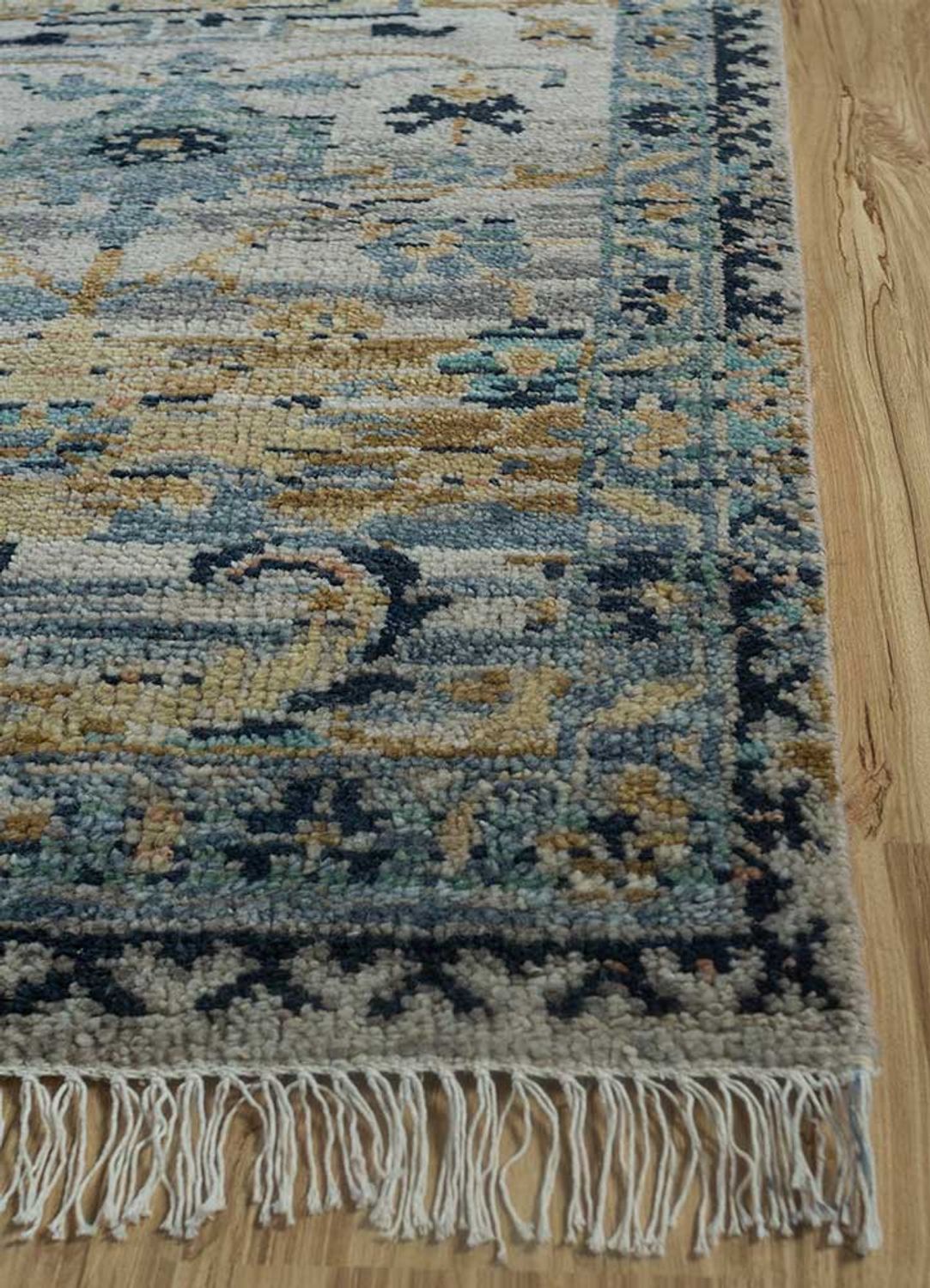Tapis en laine - 300 x 240 cm - bleu de mer