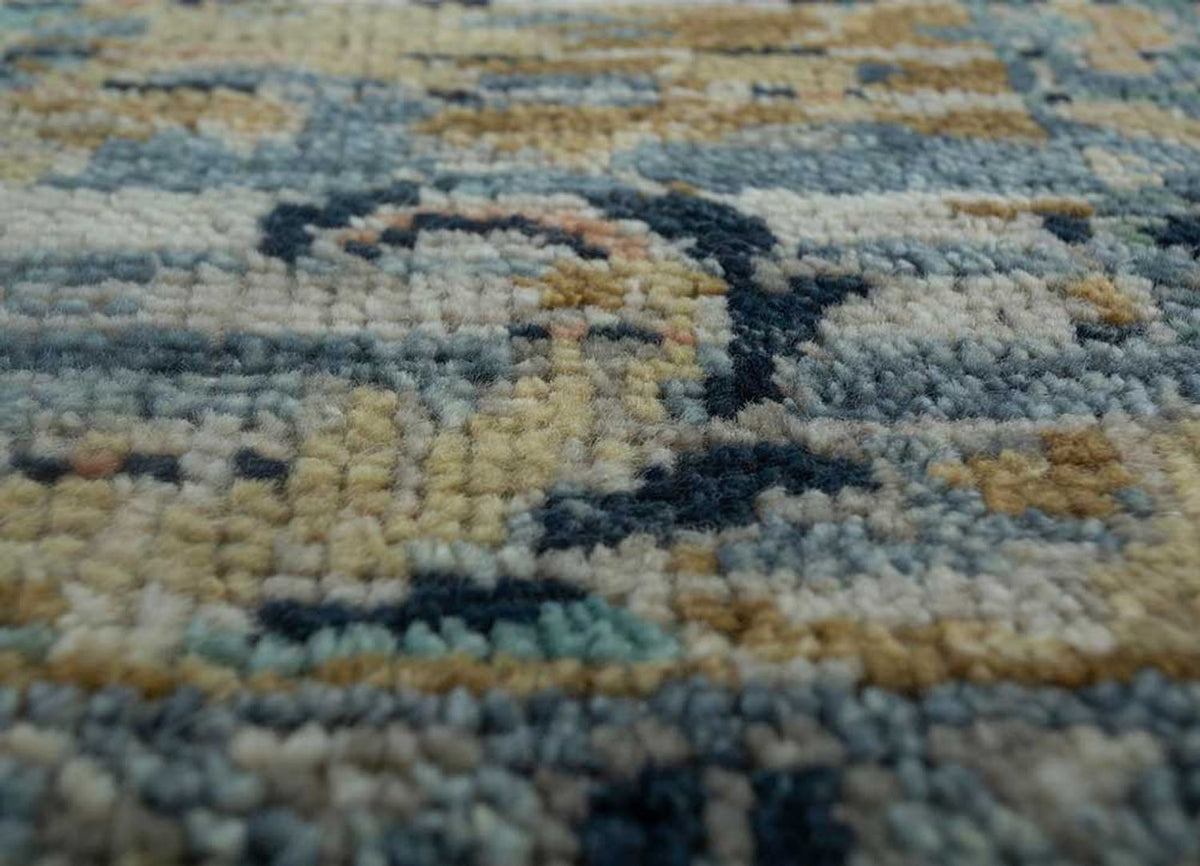 Tapis en laine - 300 x 240 cm - bleu de mer