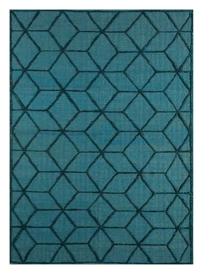 Tapis en laine - 240 x 150 cm - bleu de mer
