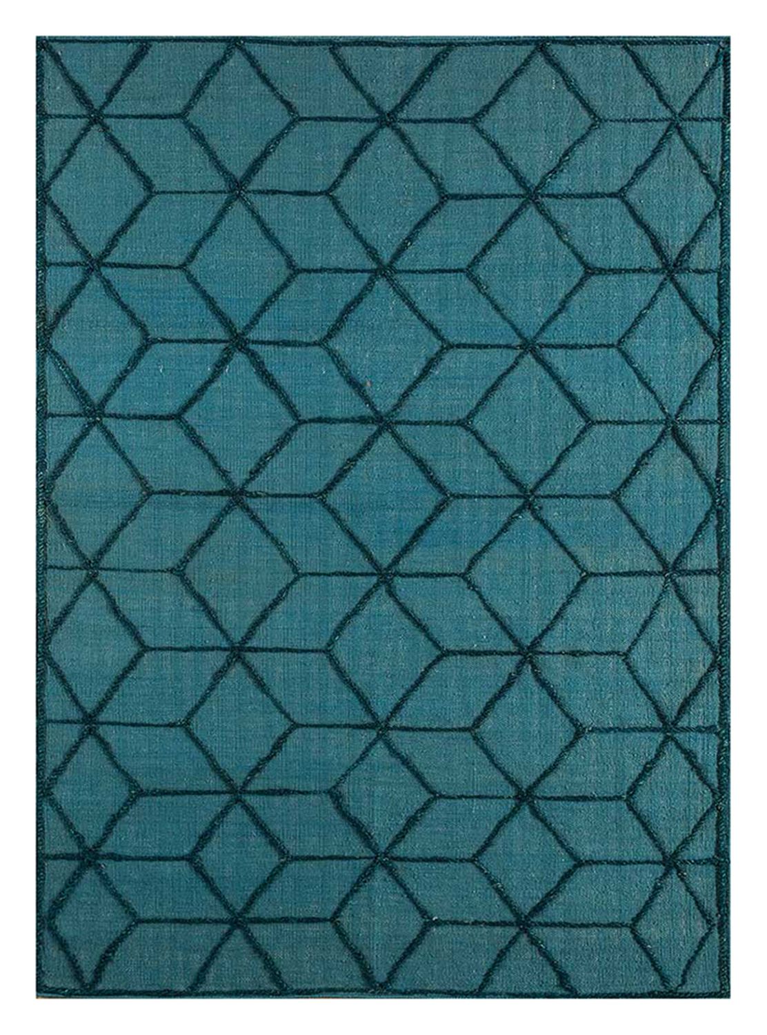 Tapis en laine - 240 x 150 cm - bleu de mer