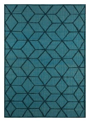 Tapis en laine - 240 x 150 cm - bleu de mer