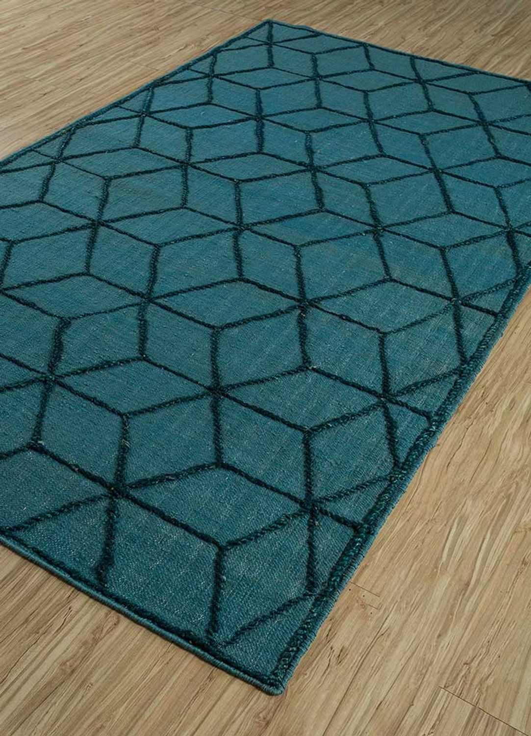 Tapis en laine - 240 x 150 cm - bleu de mer