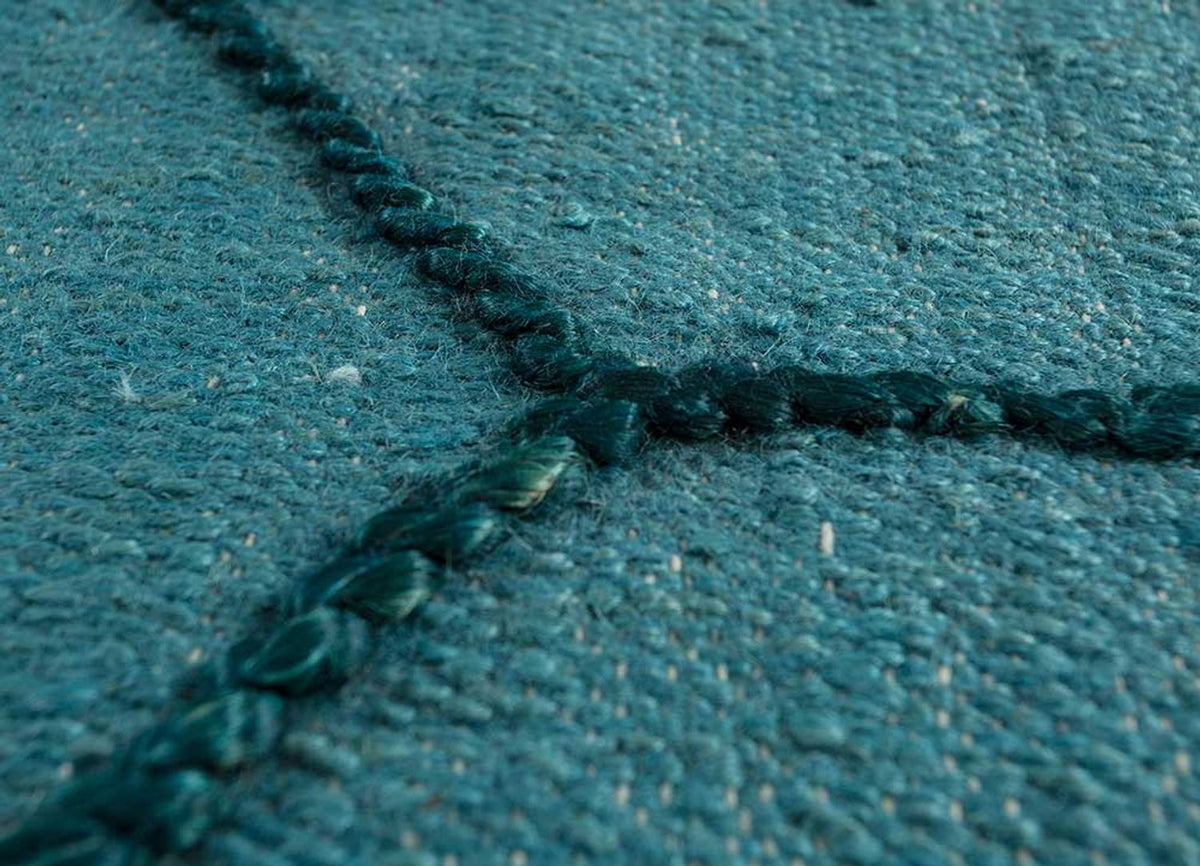 Tapis en laine - 240 x 150 cm - bleu de mer