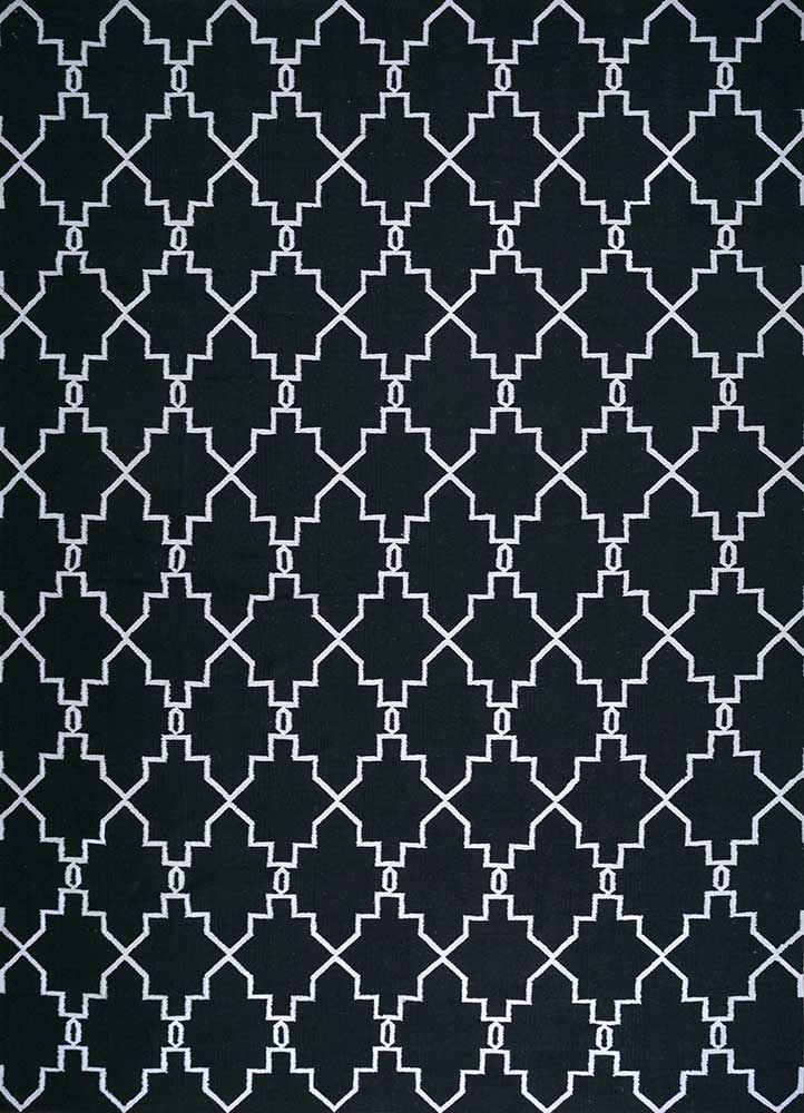 Tapis en laine - 375 x 270 cm - noir et blanc