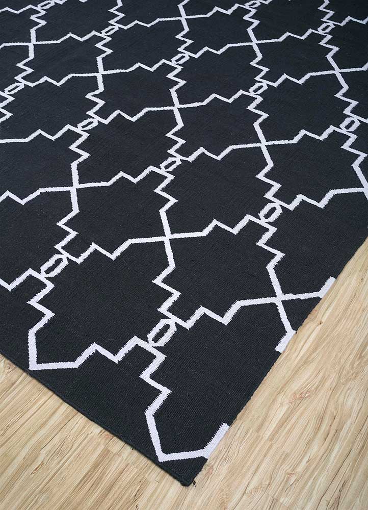 Tapis en laine - 375 x 270 cm - noir et blanc