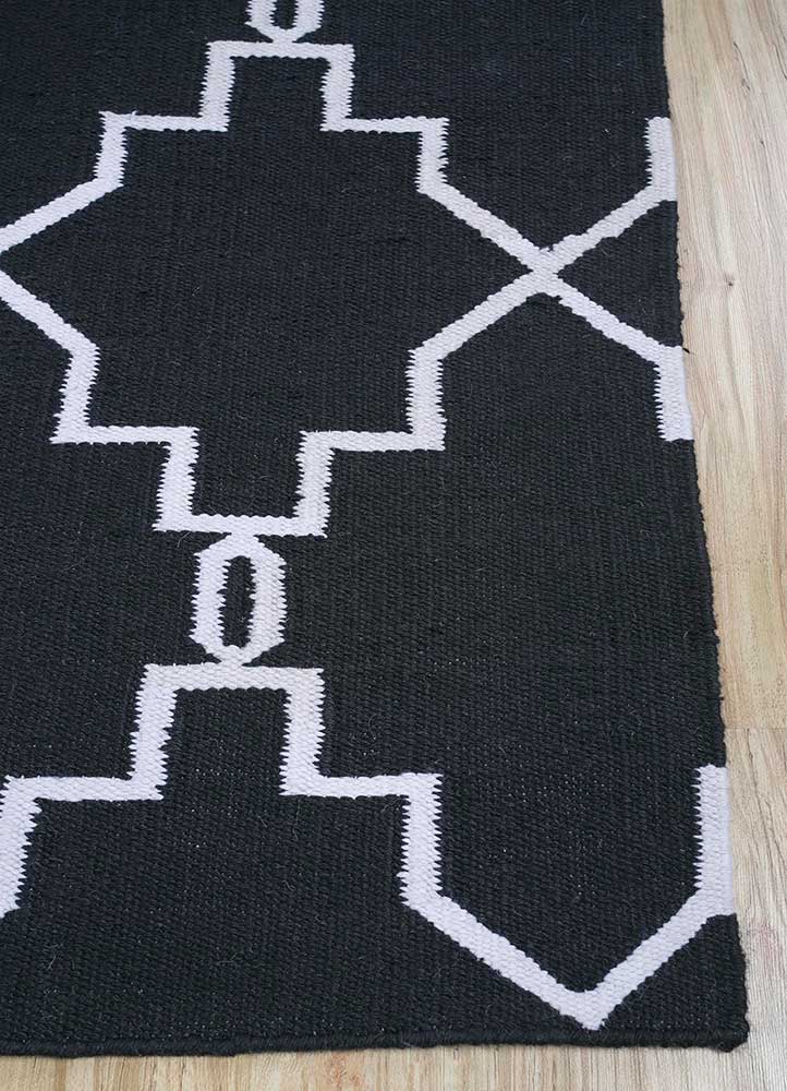 Tapis en laine - 375 x 270 cm - noir et blanc