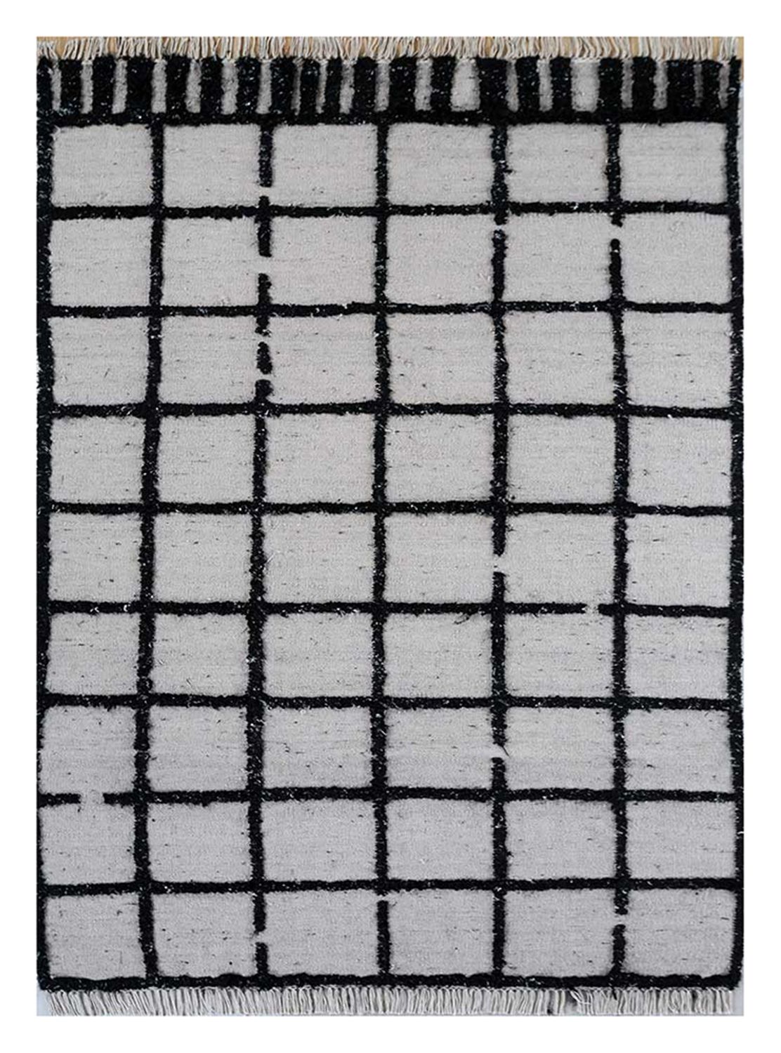Tapis en laine - 240 x 150 cm - noir et blanc