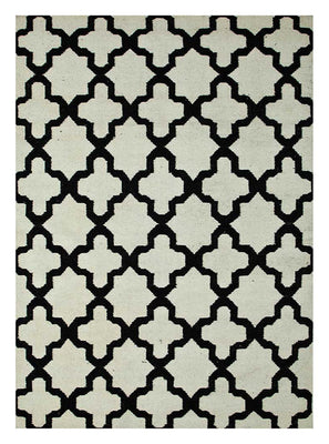 Tapis en laine - 240 x 150 cm - noir et blanc