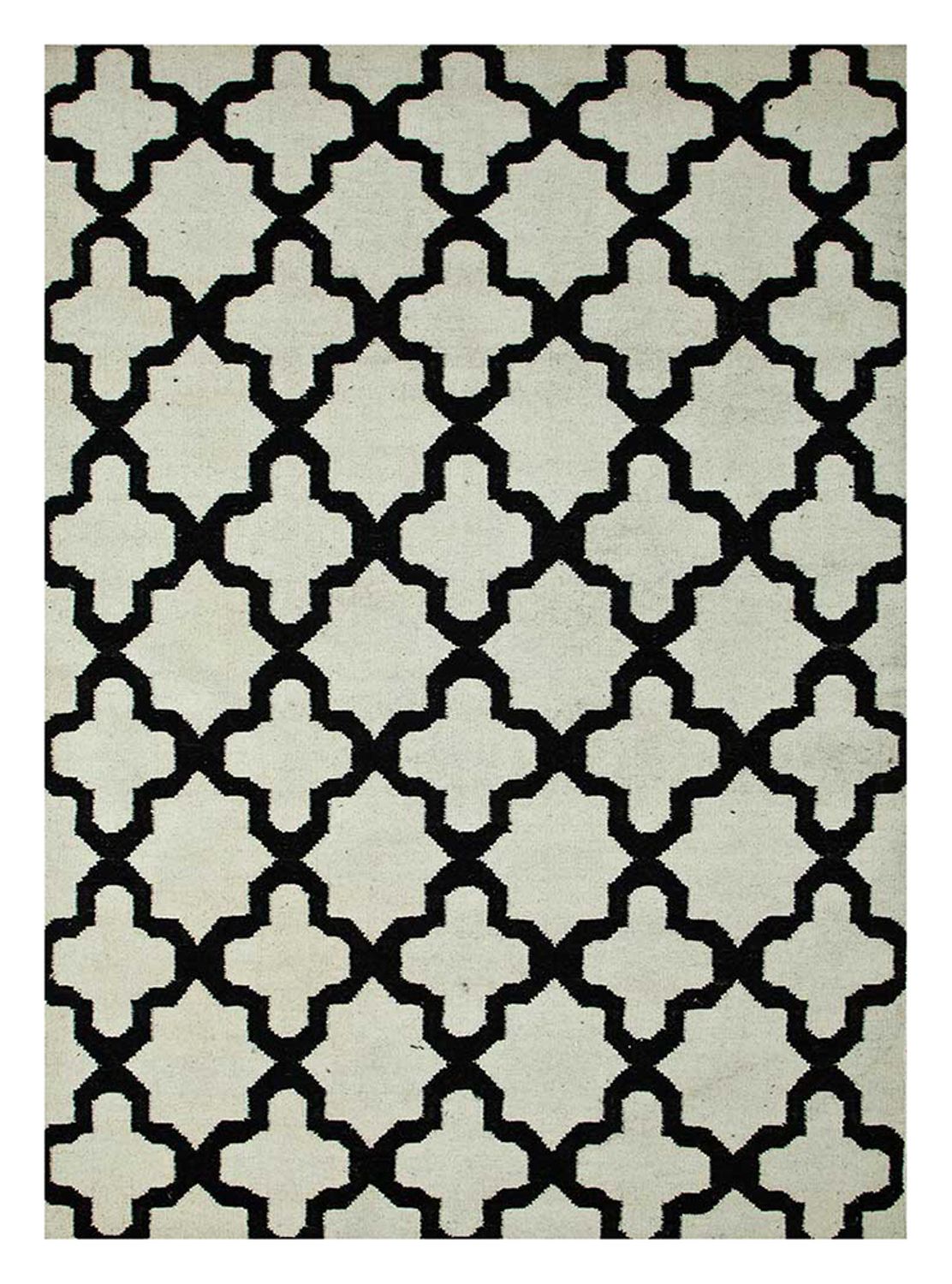 Tapis en laine - 240 x 150 cm - noir et blanc