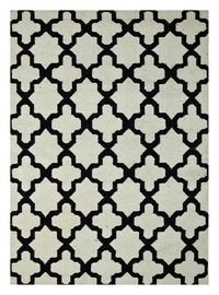 Tapis en laine - 240 x 150 cm - noir et blanc